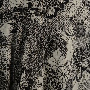 TANJAY Black & off White Floral Print Skirt L #B43